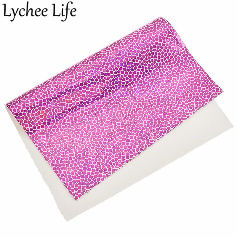 Lychee Life голограмма камень искусственная кожа ткань A4 красочные PU 29x21 см Ткань DIY для пошива домашней одежды аксессуары для одежды