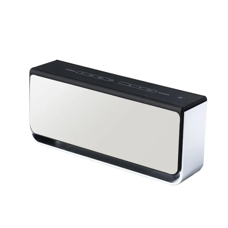 

Portable Bluetooth Wireless Speaker Support FM Card Mirror Alarm Clock Light Speaker LSMK99