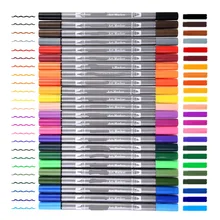 24 шт./партия(1 пакет) 0,4 мм пластиковый двойной маркер цветная тонкая ручка-крючок школьные товары для рукоделия для рисования