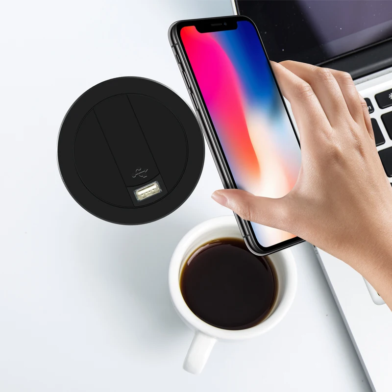 

Embed Desktop Fast Wireless Charger Furniture Office Table Desk Mounted fast Charging Embedded For IPhone X XS Max Samsung S9 8