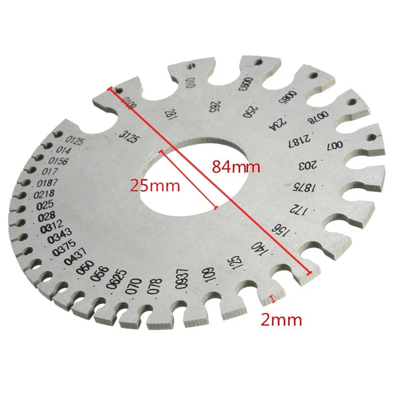 Металлический круглый AWG SWG провод Толщина измерительный прибор линейка Калибр Диаметр Столярный инструмент