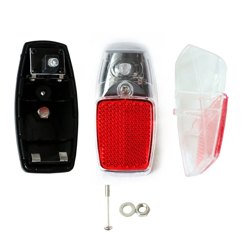 JS светодиодный фонарь на батарейках, велосипедный светильник, крепление на крыло, красный пластиковый Предупреждение велосипедный задний светильник, велосипедный задний светильник, светильник-вспышка