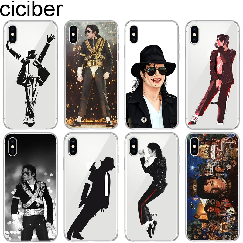 

cicibers Phone Case for iphone 7 8 6 S Plus 5 5S SE Soft Silicone TPU Cover for iphone 11 Pro Max X XR XS MAX Michael Jackson