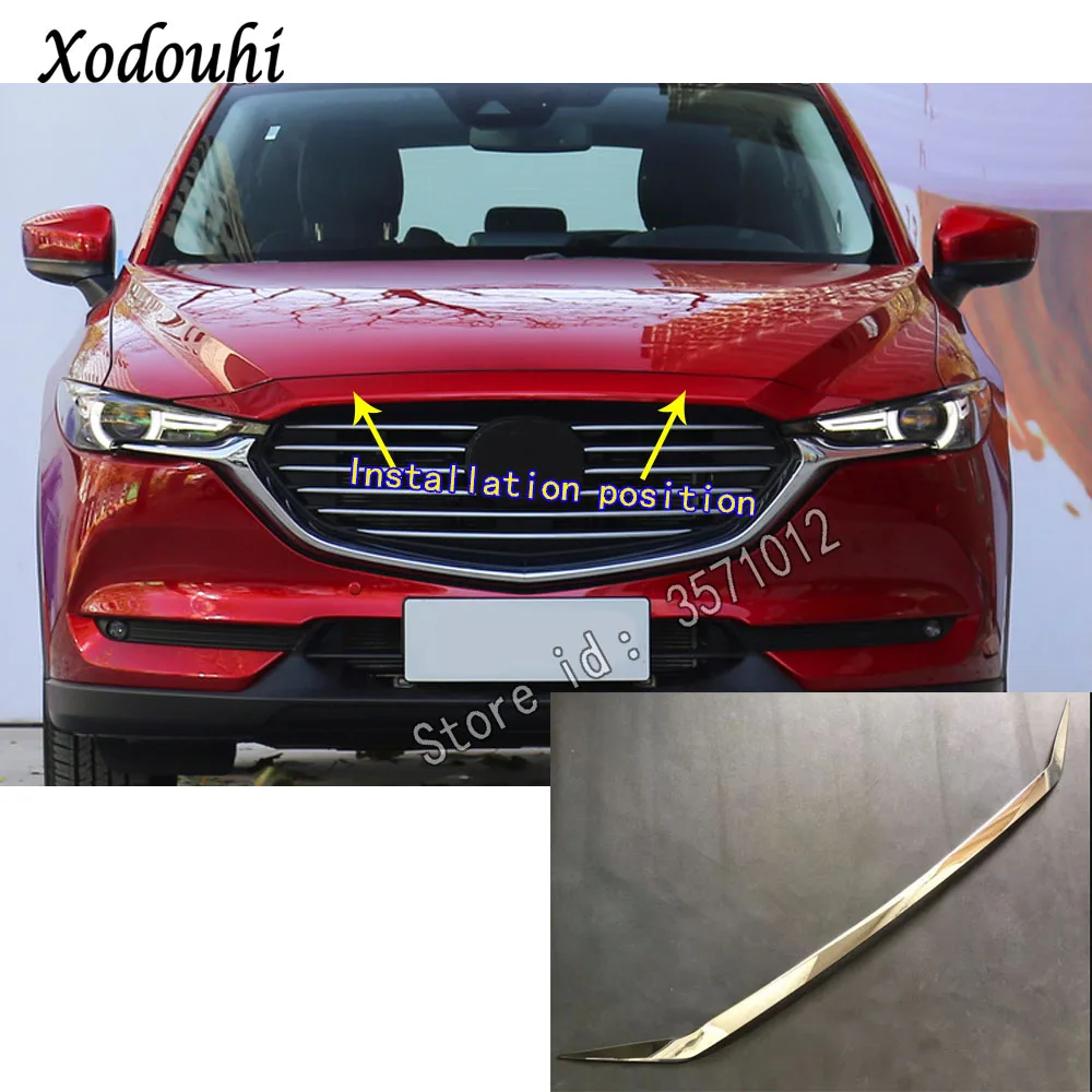 Для Mazda CX8 CX-8 Стайлинг автомобиля стикерами орнамент передний двигатель машина решетка Накладка на капот крышка отделка лампы части 1 шт