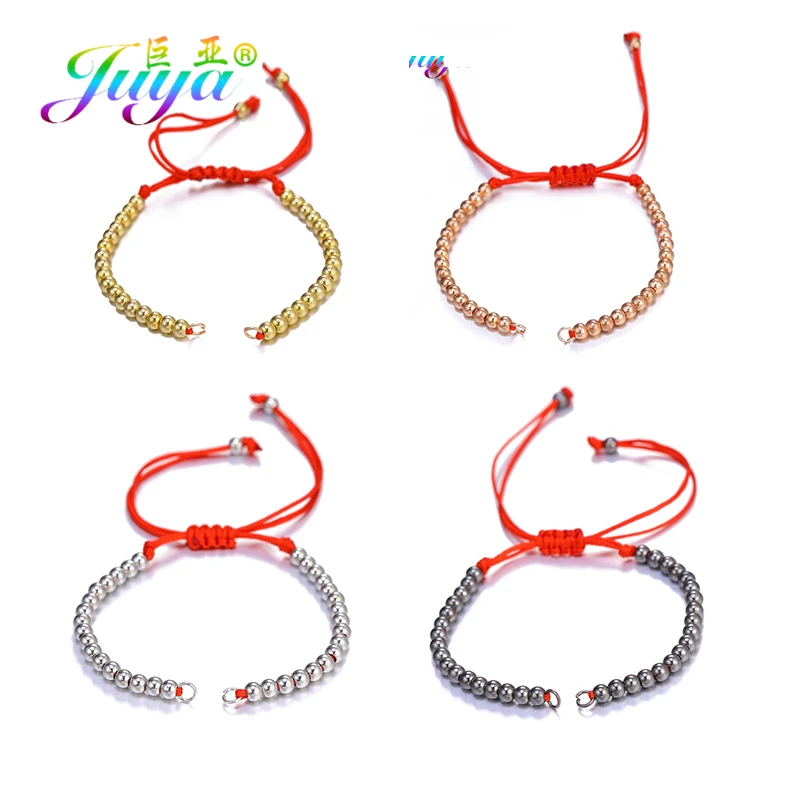 

Juya DIY Bracelet Making Components Copper Beads Adjustable Black Red Thread Chains Accessories For Women Men Bracelets Making