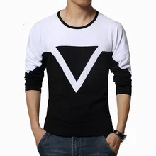 Free shipping 2016 Spring new high-end men’s brand t-shirt fashion Slim Funny T-shirt Plus size long-sleeved t shirt men M-5XL