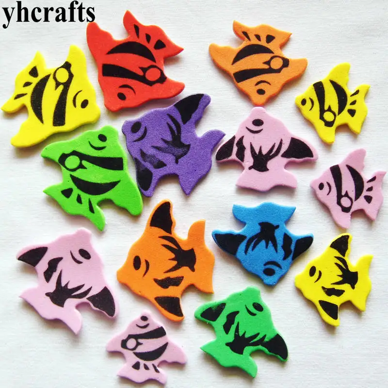 20PCS LOT Colorful fish foam stickers Birthday gifts Home decoration Creative activity items Color learning children
