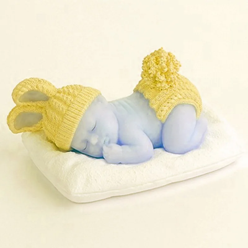 3D Спящий ребенок Силиконовая Форма Fondant Mold для украшения торта моделирование тиснёный помадный пресс-форм F076