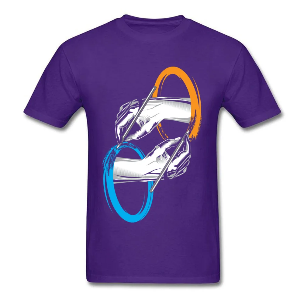 Normal T Shirt Discount O-Neck Drawing Portals All Cotton Men Tops T Shirt Hip hop Short Sleeve Tee-Shirt Top Quality Drawing Portals purple