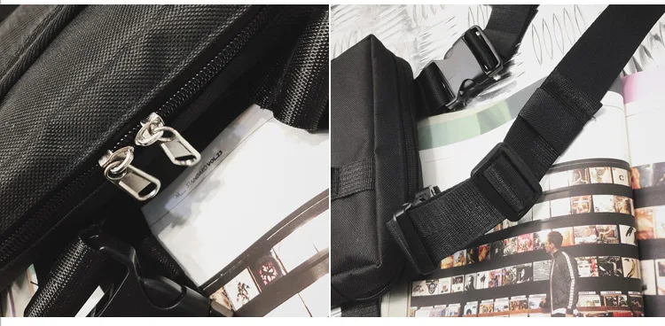 Западная хип-хоп Уличная Мужская функциональная поясная сумка, Регулируемый жилет, мужские тактические сумки на плечо, нагрудная сумка 501