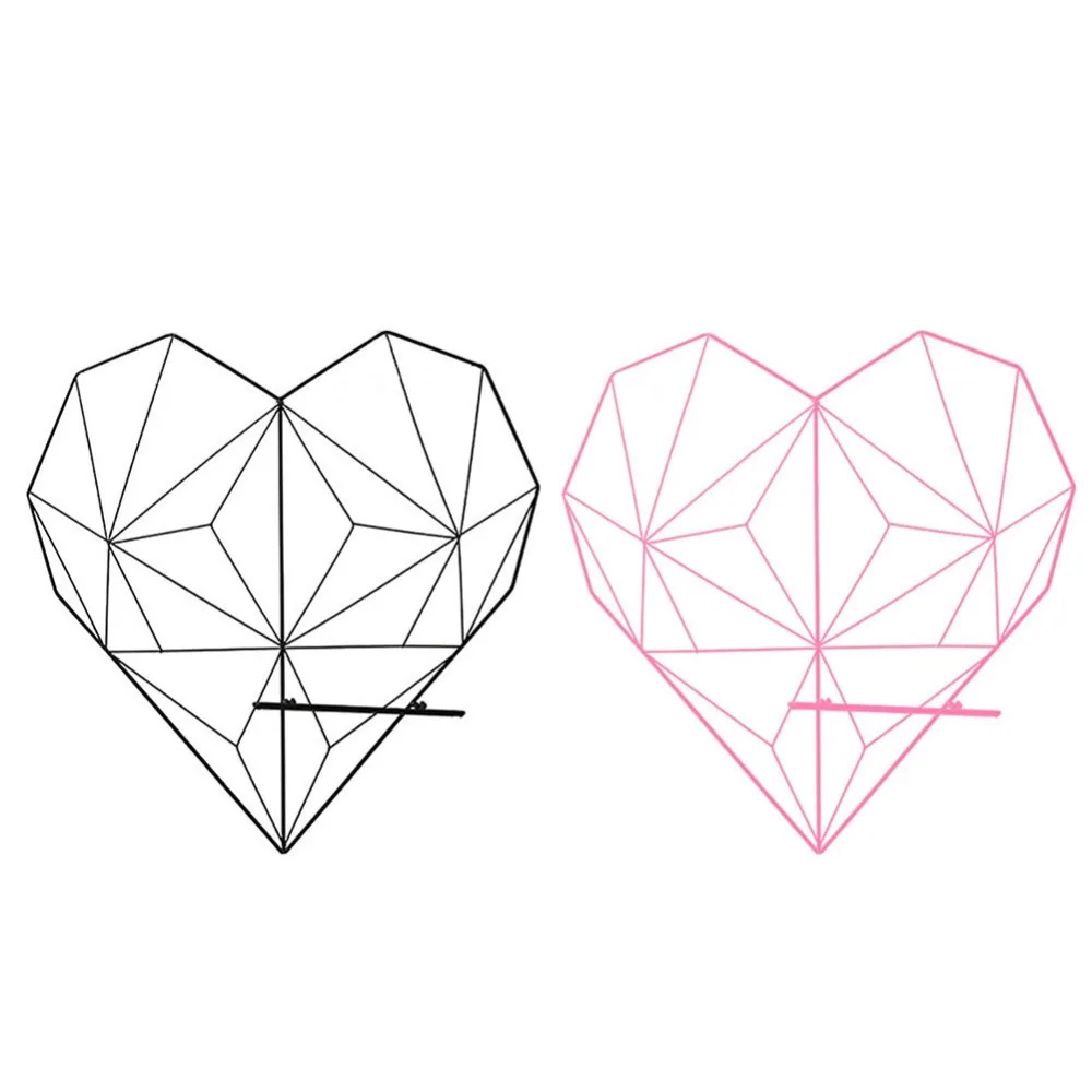 

Multifunctional Iron Heart-shaped Photo Grid Frame Rack Wall Decoration Home Bedroom DIY Storage Rack Holder