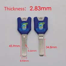 10 шт. х двухрядный два слота внутренняя фрезерная Болванка для ключа для мотоцикла дом замена лезвия-ключа Длина 46 мм JF163