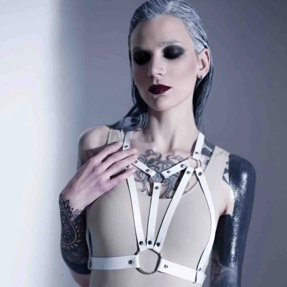 suspenders for women Gothic punk leather body harness PUNK bdsm bondage harness bra cover waist