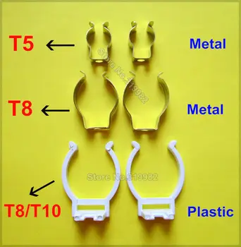 

20 pcs/lot T5 T8 T10 LED tube lamp wedge base clip holder U clip Fluorescent light metal plastic holder clip connector base