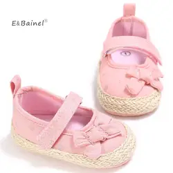 E & bainel маленьких Обувь для девочек Бабочка-узел розовый Обувь для младенцев модные мягкие Обувь для младенцев