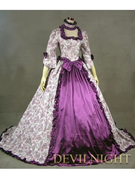 Платье в викторианском стиле с фиолетовым цветочным узором|pattern dress|victorian dressmarie