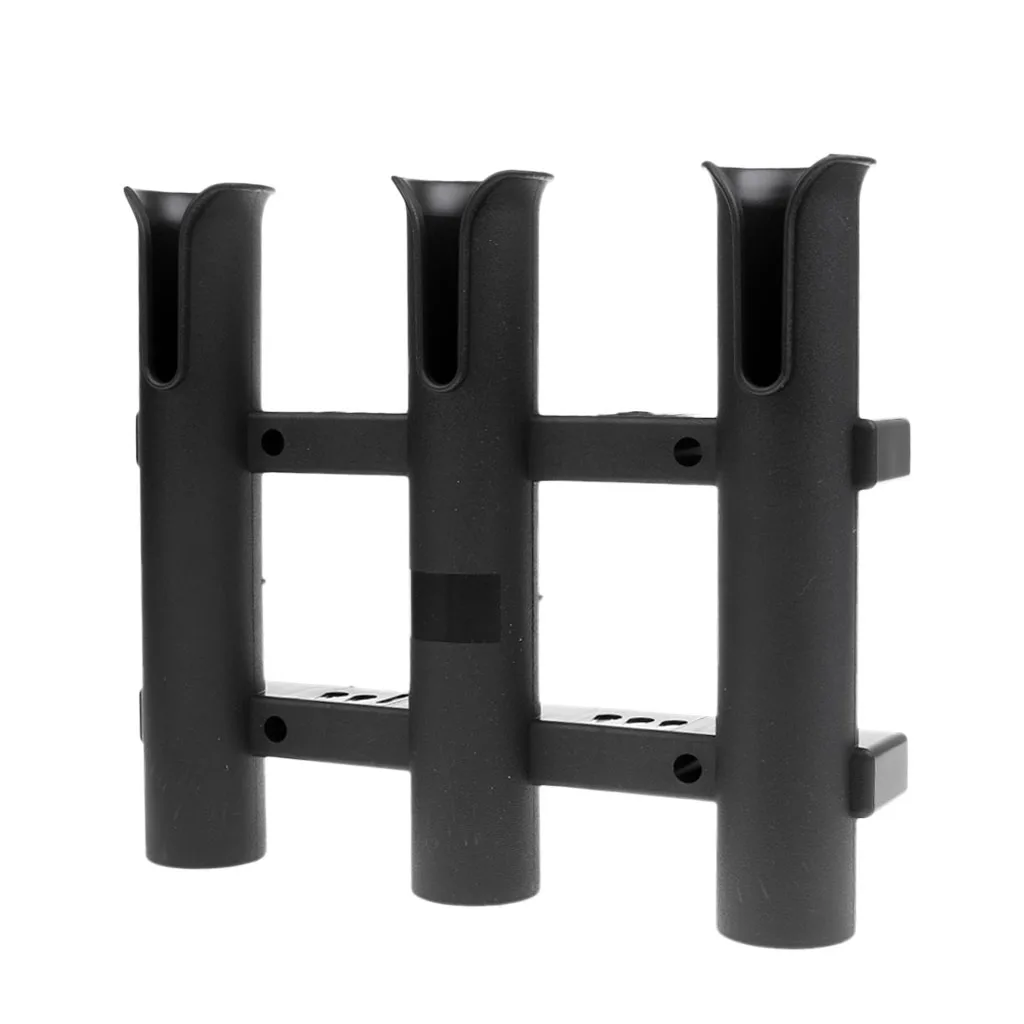 Durable Wall Mounted Rod Holder 3 Tubes Fishing Rod Rack Stand Pliers Lure Storage Organizer for Marine Boat Yacht Camper RV