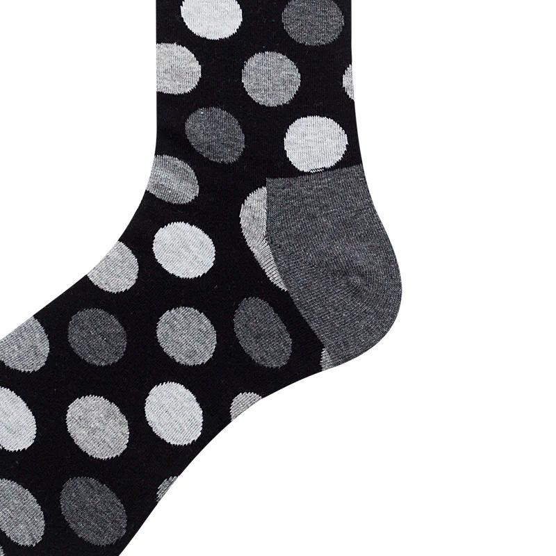 PEONFLY Harajuku Стиль Для мужчин носки темно-Цветные черные и белые клетка, горошек и рисунком кошки, счастливые носки в стиле «хип-хоп» из чесаного хлопка, Sokken