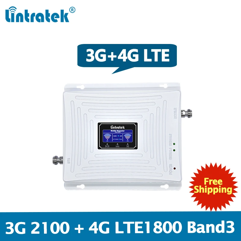 Lintratek 3G 4G إشارة معززة 2100 1800 Mhz مكرر 3G 2100 UMTS الداعم 4G LTE 1800 mhz Band1/3 مكبر صوت أحادي المزدوج الفرقة #6 Lintratek 3G 4G إشارة معززة 2100 1800 Mhz مكرر 3G 2100 UMTS الداعم 4G LTE 1800 mhz Band1/3 مكبر صوت أحادي المزدوج الفرقة #6