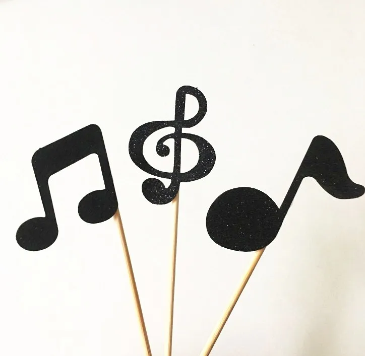 30PCS Free Shipping Musical Note Cupcake Toppers Birthday Cake Topper