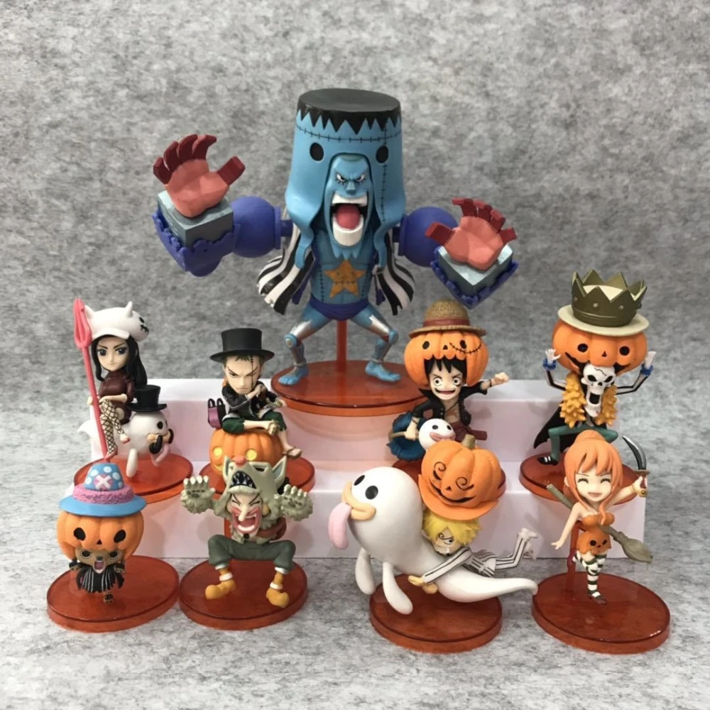9Pcs//Set One Piece Luffy Zoro Sanji Nami Brook Japanese Anime Figures US Seller