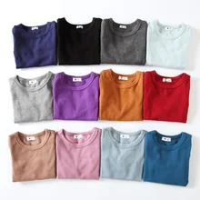 2-9 Y Estilo Ocidental Meninas Dos Meninos Camisetas 23 Cores 2019 Nova Primavera Inverno Sob A Camisa Crianças de Algodão Puro macio Longos T Camisas de Manga