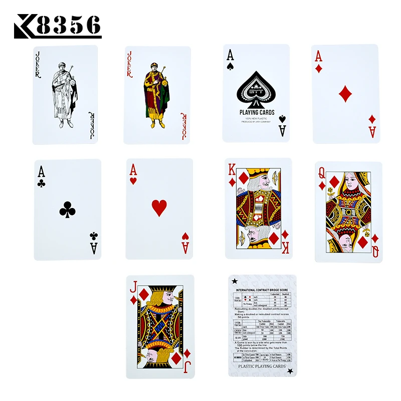 K8356 2 компл./лот Пластик Карточные игры Texas hold'em Poker карты узкий бренд ПВХ покер Настольные игры Водонепроницаемый носимых мост