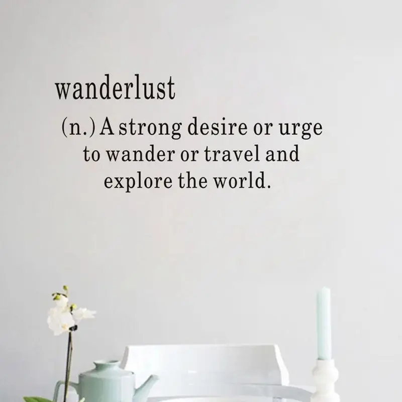 Креативные английские слова Wanderlust настенные наклейки/наклейки для спальни гостиной домашний декор JD1086A0