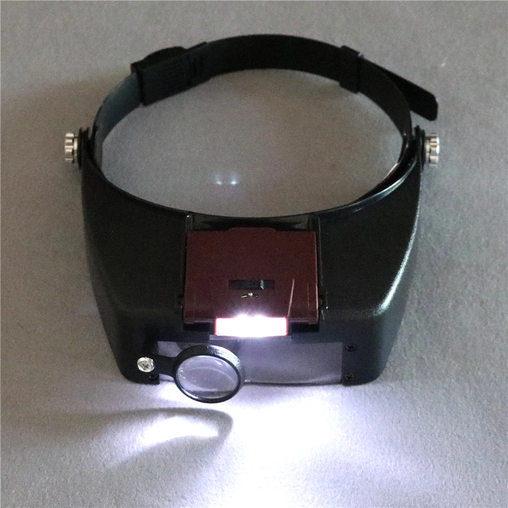 Head Magnifying Glass 2 LED Light Headset 10 X Magnifier Lens Loupe