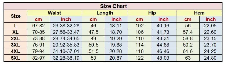 size chart