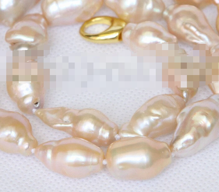 

Miss charm Jew1895 Baroque 18"pink Reborn keshi pearls necklace