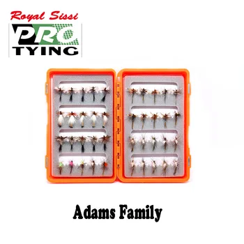 

Pro hand tied 40pcs/box surface water fly fishing adam flies set classic dry fly hooks grayling trout fishing float insect lures