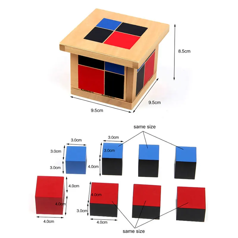 Baby Toy Montessori Wood Binomial Puzzle Box Montessori Materials Educational Baby Learning Toys Birthday Gift ME2164H