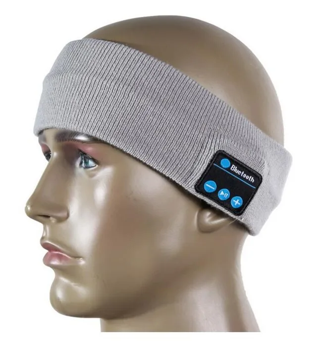 Унисекс Беспроводная Bluetooth V4.2 повязка с гарнитурой, стерео наушники, ручная Музыка, волшебная Спортивная смарт-повязки на голову, Mp3 динамик, микрофон - Цвет: Серебристый