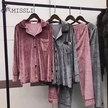 JRMISSLI, высокое качество, 5XL, осенне-зимний теплый пижамный комплект, женские пижамы, темно-Золотая Бархатная домашняя пижама, mujer, элегантная одежда для сна