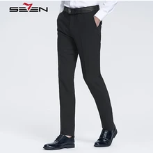 Seven7 Брендовые мужские деловые штаны классические однотонные длинные деловые черные брюки прямые мужские платья Брюки Плюс Размер 115B70020