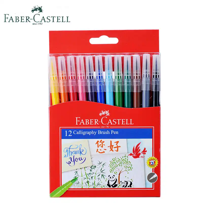 Faber Castell Watercolor Aquarell Calligraphy Brush Markers Soft Tip Draw  Graphic Marker Based Colored Manga Pen 12 Colors|Art Markers| - AliExpress