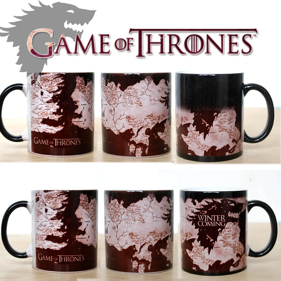 

Game of thrones Mugs House Stark mug Winter is coming Color Changing Sensitive Ceramic coffee Tea Mug Cup for best friend gift