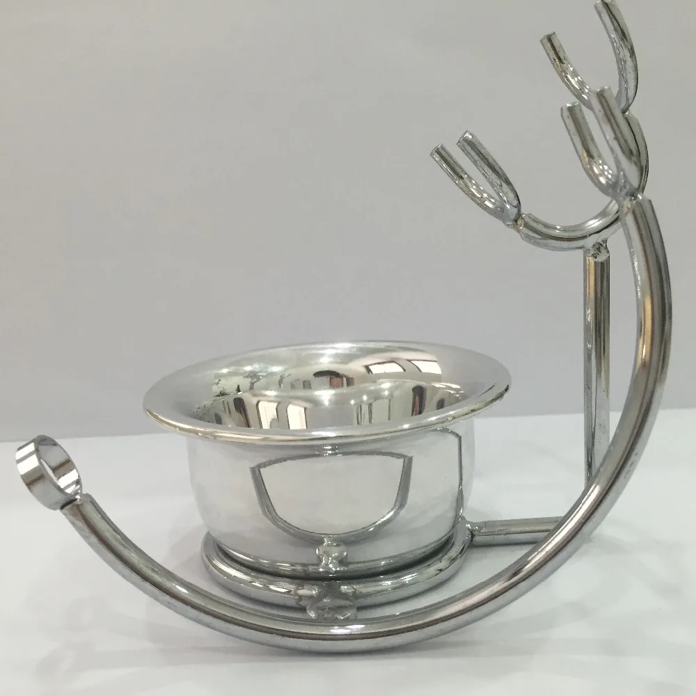Stainless Steel Shaving Brush Razor Stand Holder For Razor Brush+Bowl