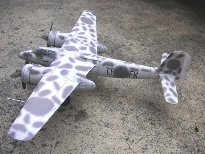 Самодельная бумажная модель немецкий ночной боец Focke-Wulf Ta-154 Вторая мировая война мальчик подарок бумага ремесло 3D головоломка