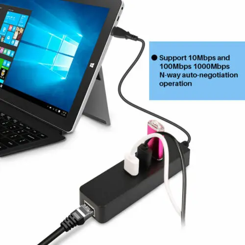 USB3.0 гигабитная сетевая карта+ 3 Порты и разъёмы концентратор USB 3,0 адаптер Gigabit Ethernet LAN RJ45 сетевой адаптер концентратора до 1000 Мбит/с Mac PC 3C09