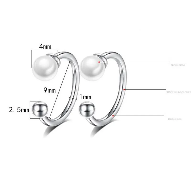 Anenjery 925 пробы серебряные ювелирные изделия жемчужные Клипсы Серьги для женщин подарок pendientes oorbellen Букле д 'ореиль femmes S-E325