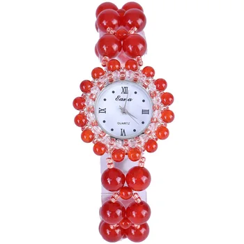 

2020 Special Offer Sale 18 Years New Women's Watch Gifts Wholesale Natural Red Agate Bracelet Crystal Fashion