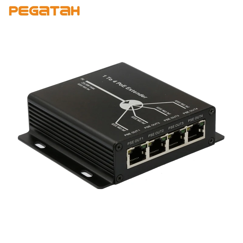 Расширитель PoE 1 Port 10/100 м IEEE802.3at (power in) к 4 портовому s IEEE802.3af out) для системы ip камеры