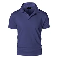 Мужская рубашка поло, сплошной цвет, короткий рукав, приталенная рубашка, повседневные рубашки от CT& HF