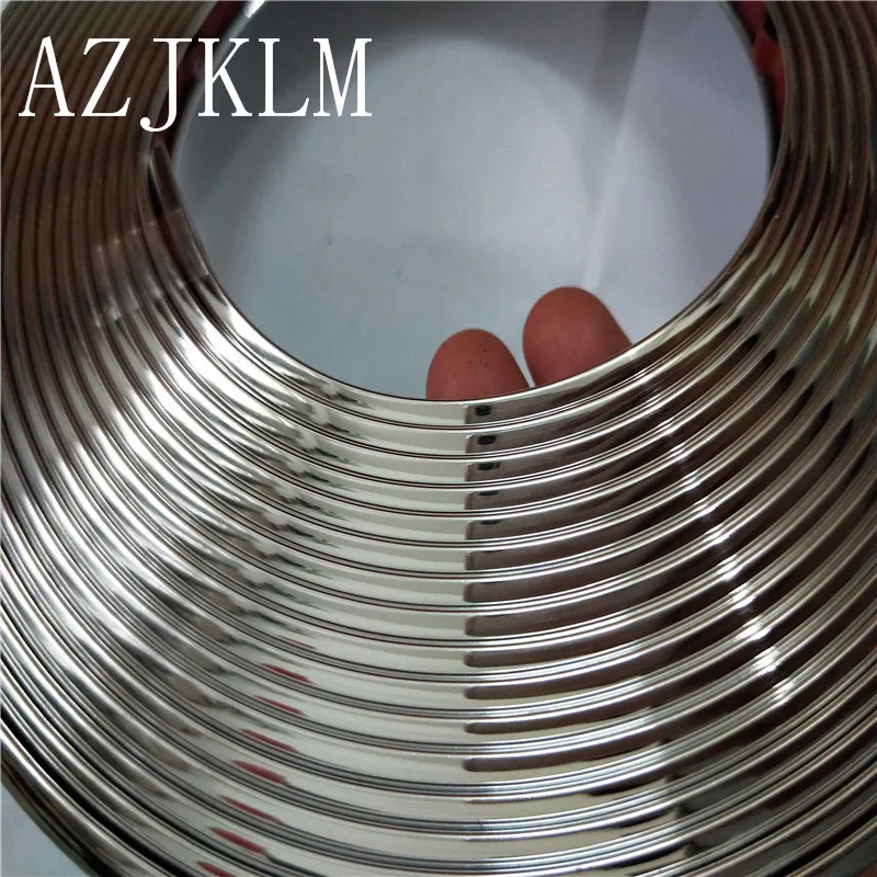 

8meter/roll Universal Car Chrome Silver Gloss Protection Wheel Rim Grille Clips Light Frame Decoration Collision Strips Adhesive