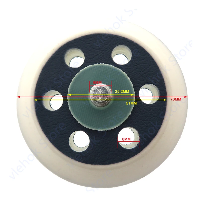 Основе орбитальная шлифовальная машина 3 дюймов 6 отверстий M8 75 мм заменить для BOSCH DeWALT HITACHI MAKITA Hilti Милуоки WORX пневматический шлифовальный диск