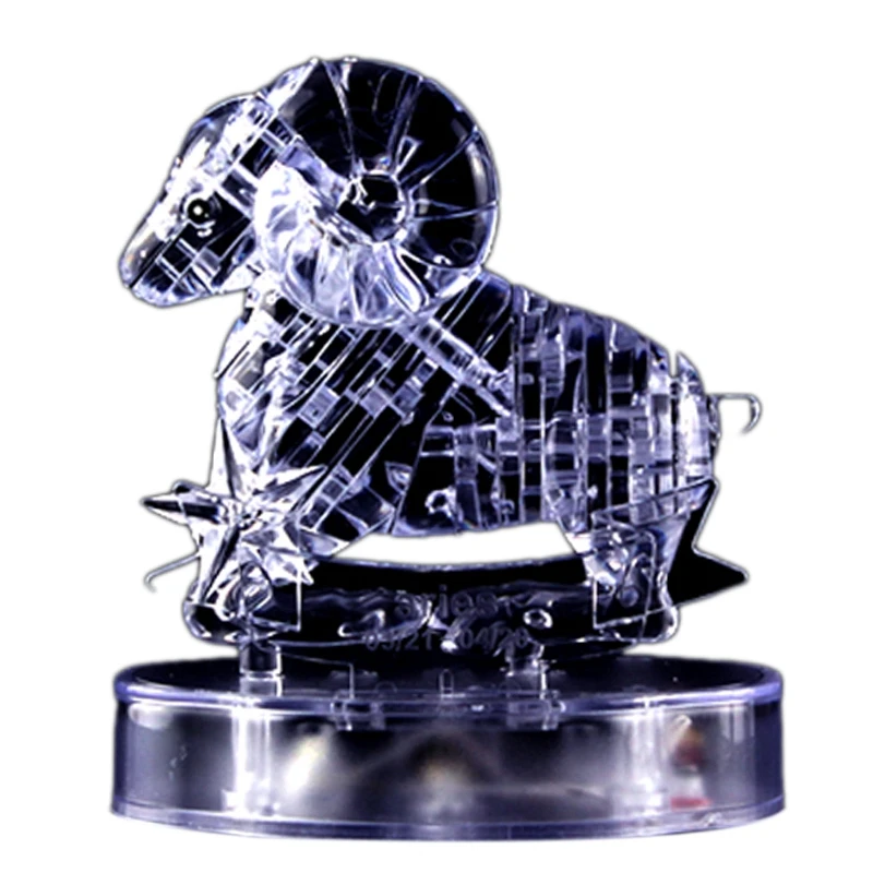 

3D Constellation Crystal Puzzle Diy Building Blocks Educational Toys Self-Installed Lighting Aries Building