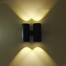 Открытый настенный арт 12 Вт cob led wandlamp открытый черный один водонепроницаемый скидка 30