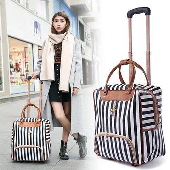 

PU travel suitcase bag popular carry on trolley bag short distance rolling luggage fashion handbag